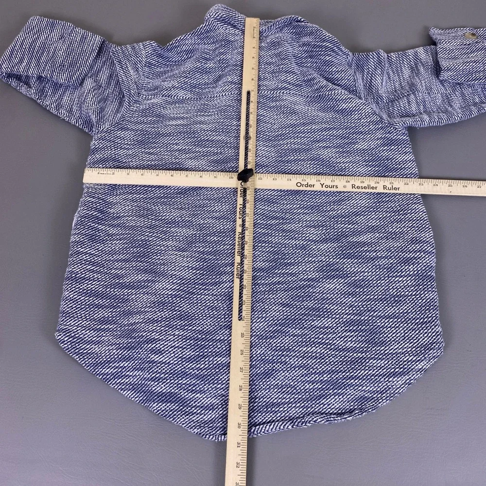 Time‎ and Tru Shacket Shirt Jacket Men's Large 12-14 Blue White Marled Cotton